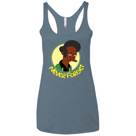 T-Shirts Indigo / X-Small Never Forget Apu Women's Triblend Racerback Tank