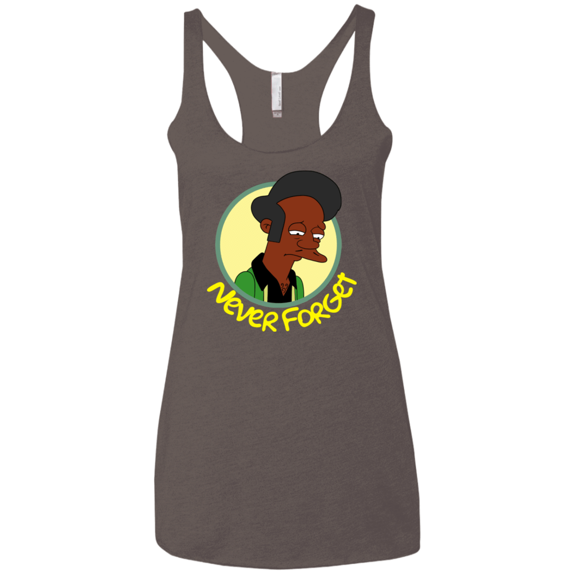 T-Shirts Macchiato / X-Small Never Forget Apu Women's Triblend Racerback Tank