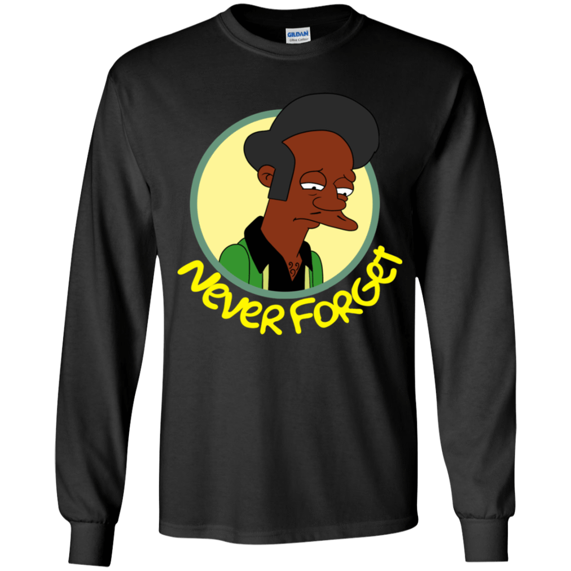 T-Shirts Black / YS Never Forget Apu Youth Long Sleeve T-Shirt