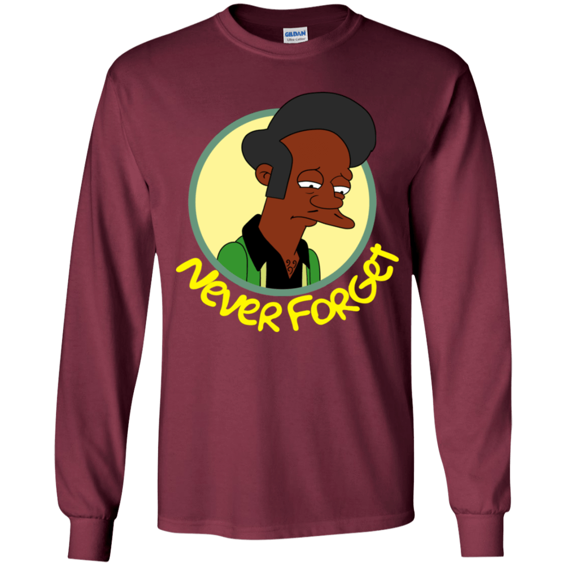 T-Shirts Maroon / YS Never Forget Apu Youth Long Sleeve T-Shirt