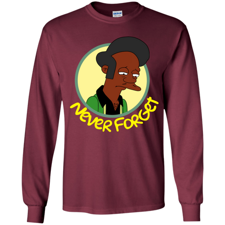 T-Shirts Maroon / YS Never Forget Apu Youth Long Sleeve T-Shirt