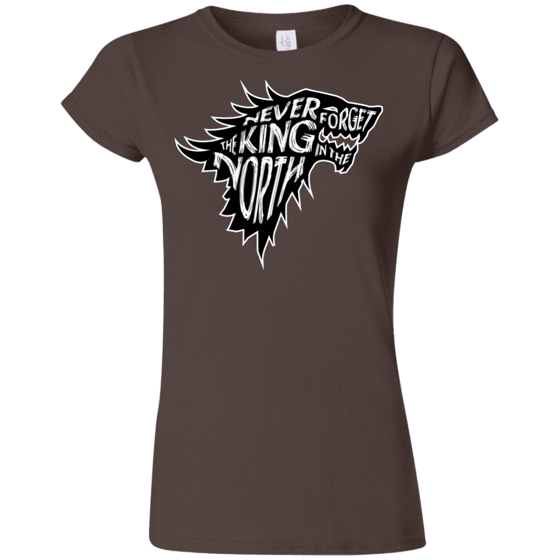 T-Shirts Dark Chocolate / S Never Forget The King In The North Junior Slimmer-Fit T-Shirt