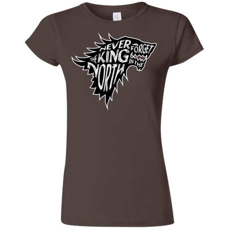 T-Shirts Dark Chocolate / S Never Forget The King In The North Junior Slimmer-Fit T-Shirt
