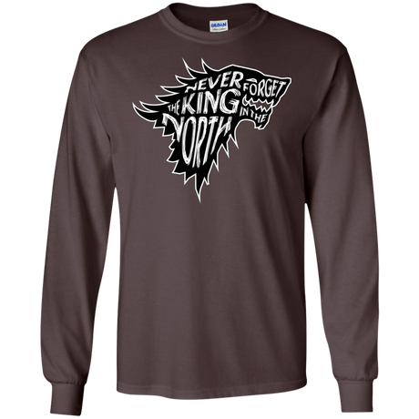 T-Shirts Dark Chocolate / S Never Forget The King In The North Men's Long Sleeve T-Shirt