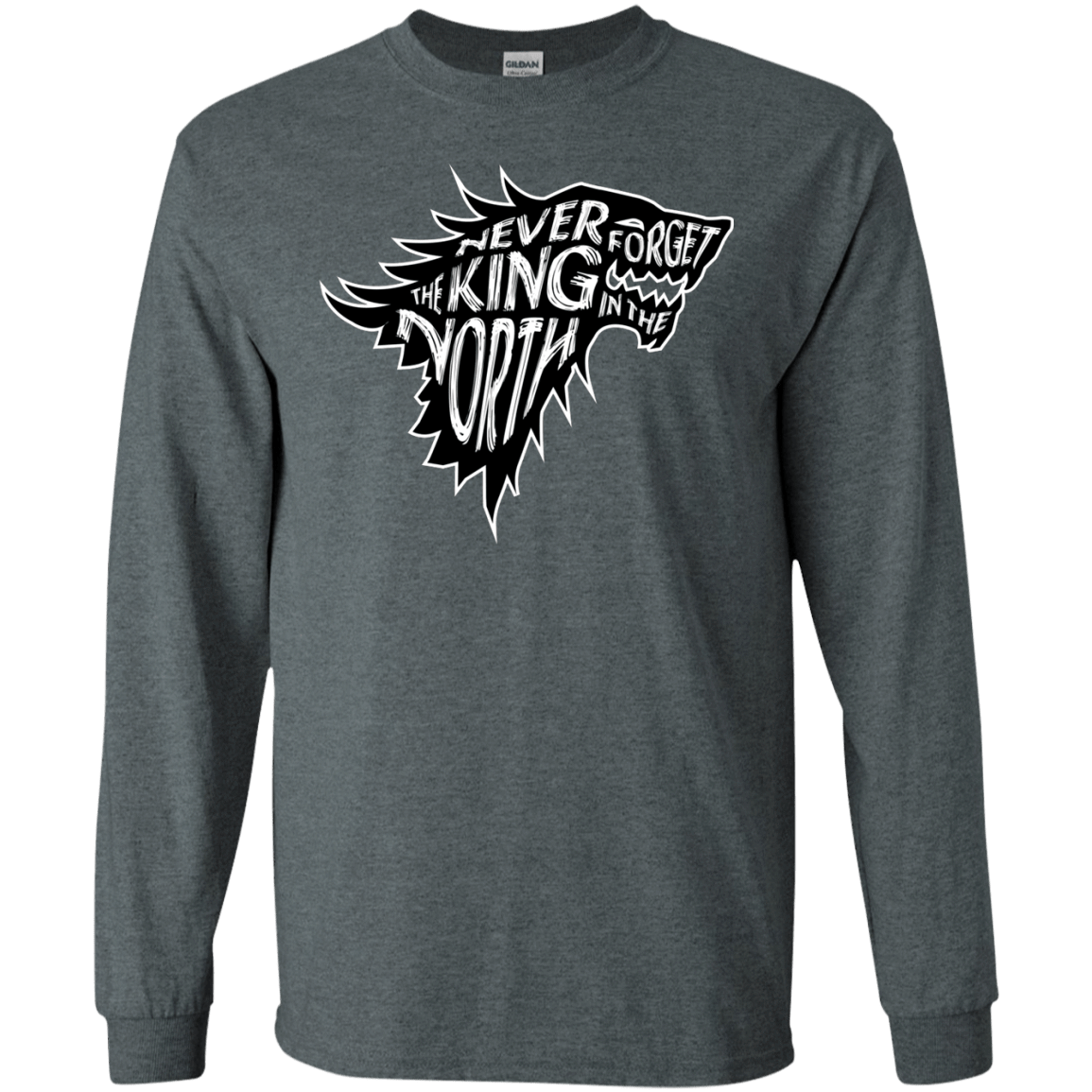 T-Shirts Dark Heather / S Never Forget The King In The North Men's Long Sleeve T-Shirt