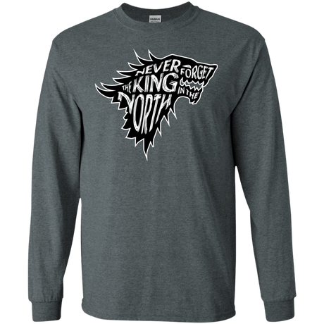 T-Shirts Dark Heather / S Never Forget The King In The North Men's Long Sleeve T-Shirt