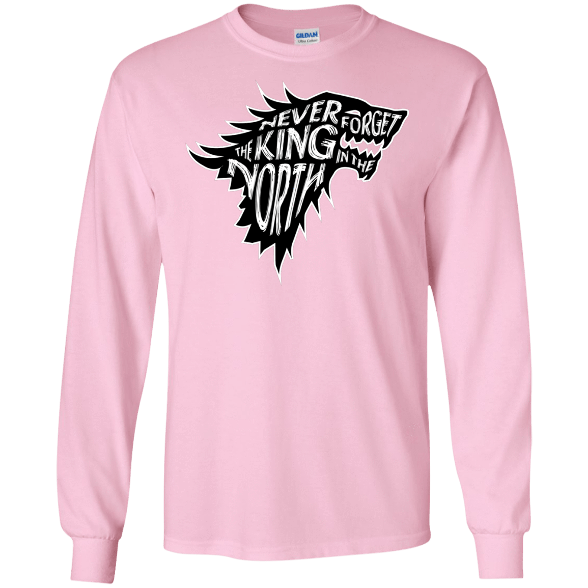 T-Shirts Light Pink / S Never Forget The King In The North Men's Long Sleeve T-Shirt