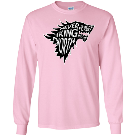 T-Shirts Light Pink / S Never Forget The King In The North Men's Long Sleeve T-Shirt