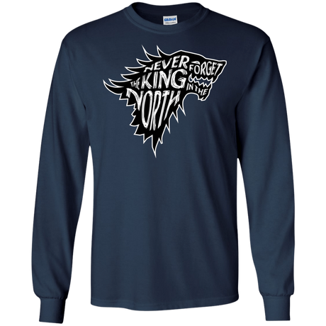 T-Shirts Navy / S Never Forget The King In The North Men's Long Sleeve T-Shirt