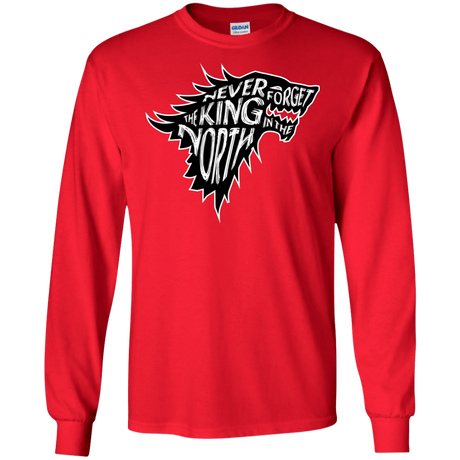 T-Shirts Red / S Never Forget The King In The North Men's Long Sleeve T-Shirt