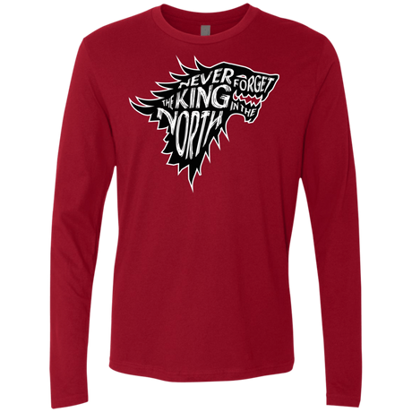 T-Shirts Cardinal / S Never Forget The King In The North Men's Premium Long Sleeve