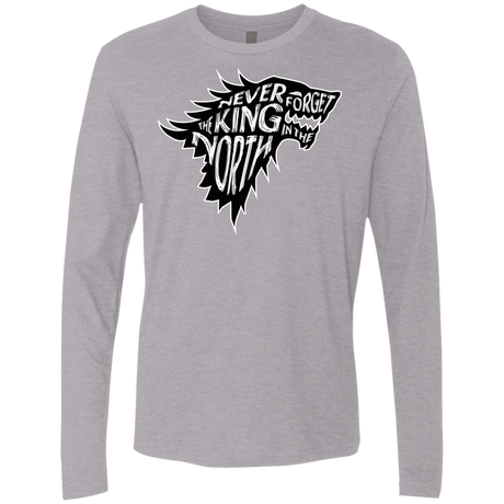 T-Shirts Heather Grey / S Never Forget The King In The North Men's Premium Long Sleeve