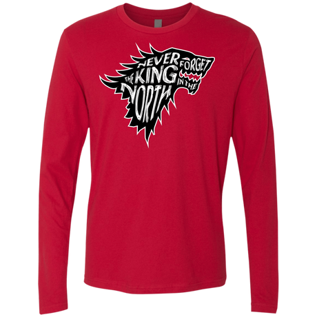T-Shirts Red / S Never Forget The King In The North Men's Premium Long Sleeve