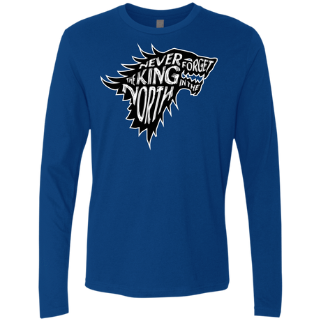 T-Shirts Royal / S Never Forget The King In The North Men's Premium Long Sleeve