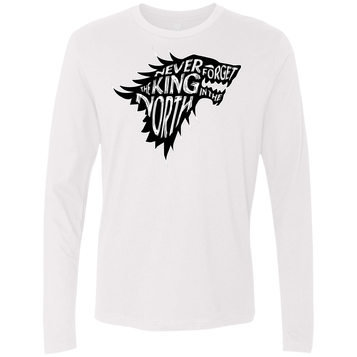 T-Shirts White / S Never Forget The King In The North Men's Premium Long Sleeve