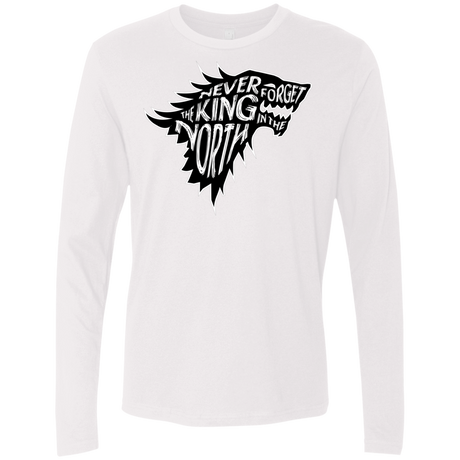 T-Shirts White / S Never Forget The King In The North Men's Premium Long Sleeve