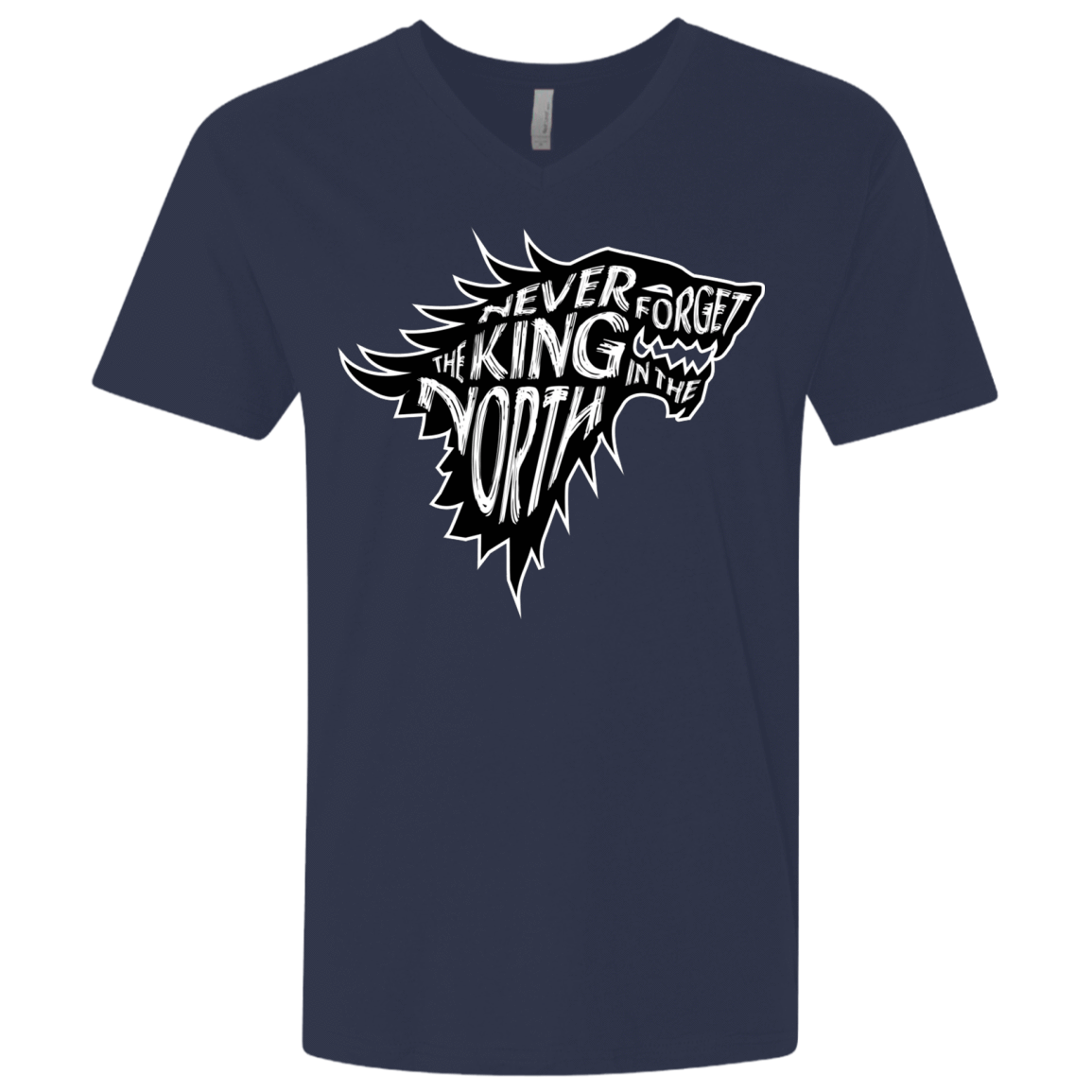 T-Shirts Midnight Navy / X-Small Never Forget The King In The North Men's Premium V-Neck