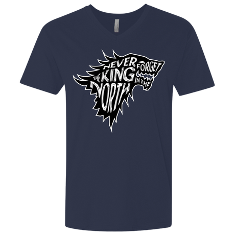 T-Shirts Midnight Navy / X-Small Never Forget The King In The North Men's Premium V-Neck