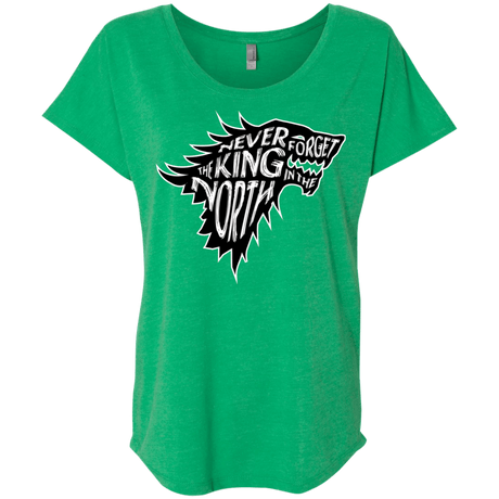 T-Shirts Envy / X-Small Never Forget The King In The North Triblend Dolman Sleeve