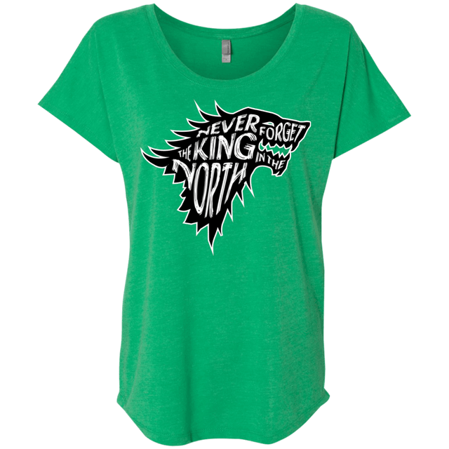 T-Shirts Envy / X-Small Never Forget The King In The North Triblend Dolman Sleeve