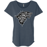 T-Shirts Indigo / X-Small Never Forget The King In The North Triblend Dolman Sleeve