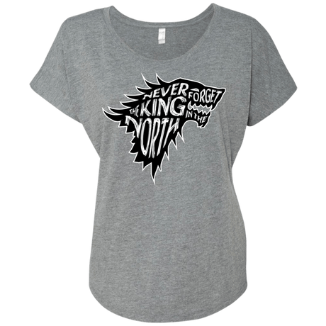 T-Shirts Premium Heather / X-Small Never Forget The King In The North Triblend Dolman Sleeve