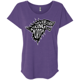 T-Shirts Purple Rush / X-Small Never Forget The King In The North Triblend Dolman Sleeve