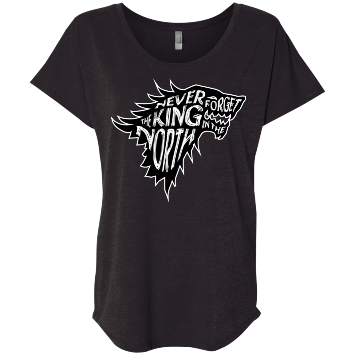 T-Shirts Vintage Black / X-Small Never Forget The King In The North Triblend Dolman Sleeve