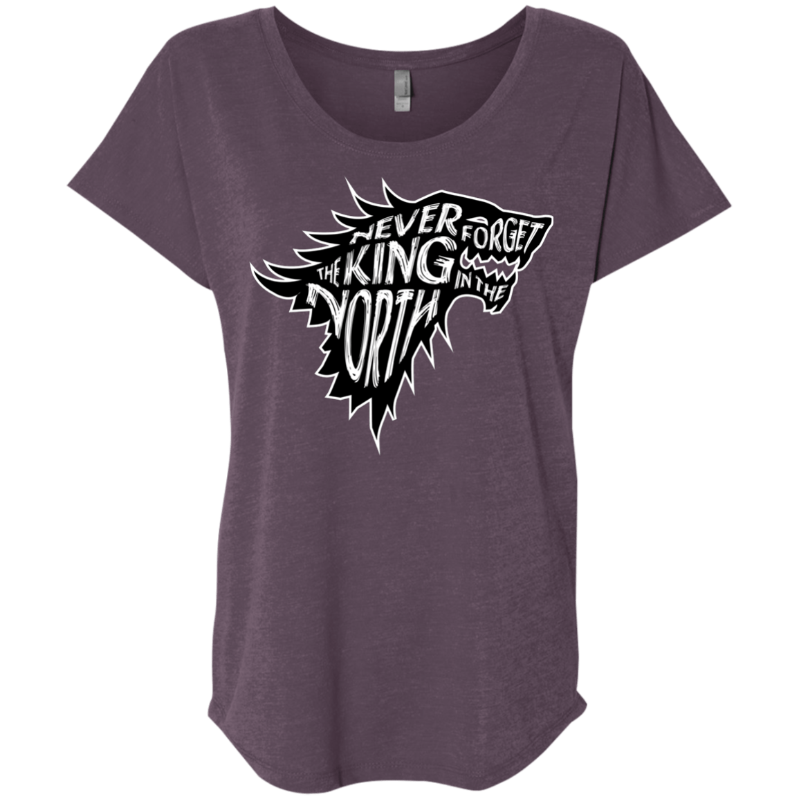 T-Shirts Vintage Purple / X-Small Never Forget The King In The North Triblend Dolman Sleeve