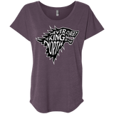 T-Shirts Vintage Purple / X-Small Never Forget The King In The North Triblend Dolman Sleeve