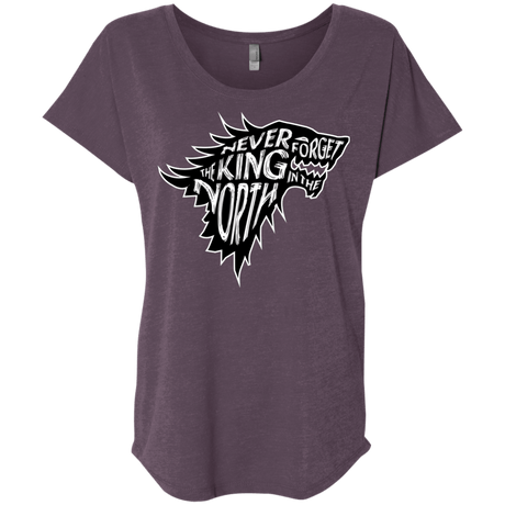 T-Shirts Vintage Purple / X-Small Never Forget The King In The North Triblend Dolman Sleeve