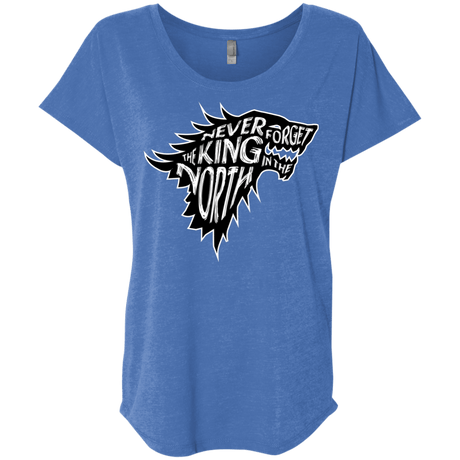 T-Shirts Vintage Royal / X-Small Never Forget The King In The North Triblend Dolman Sleeve