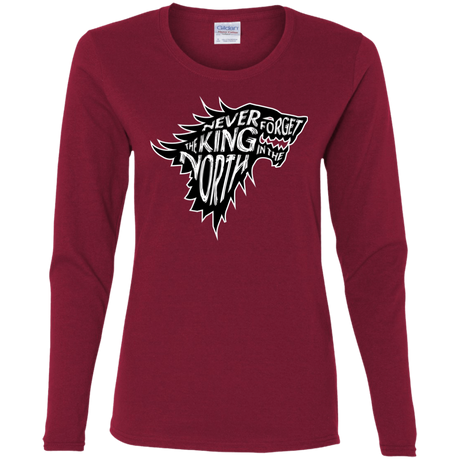 T-Shirts Cardinal / S Never Forget The King In The North Women's Long Sleeve T-Shirt