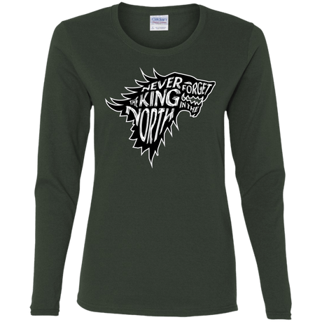 T-Shirts Forest / S Never Forget The King In The North Women's Long Sleeve T-Shirt