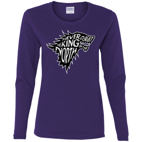 T-Shirts Purple / S Never Forget The King In The North Women's Long Sleeve T-Shirt