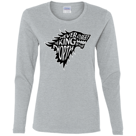 T-Shirts Sport Grey / S Never Forget The King In The North Women's Long Sleeve T-Shirt