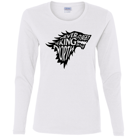 T-Shirts White / S Never Forget The King In The North Women's Long Sleeve T-Shirt