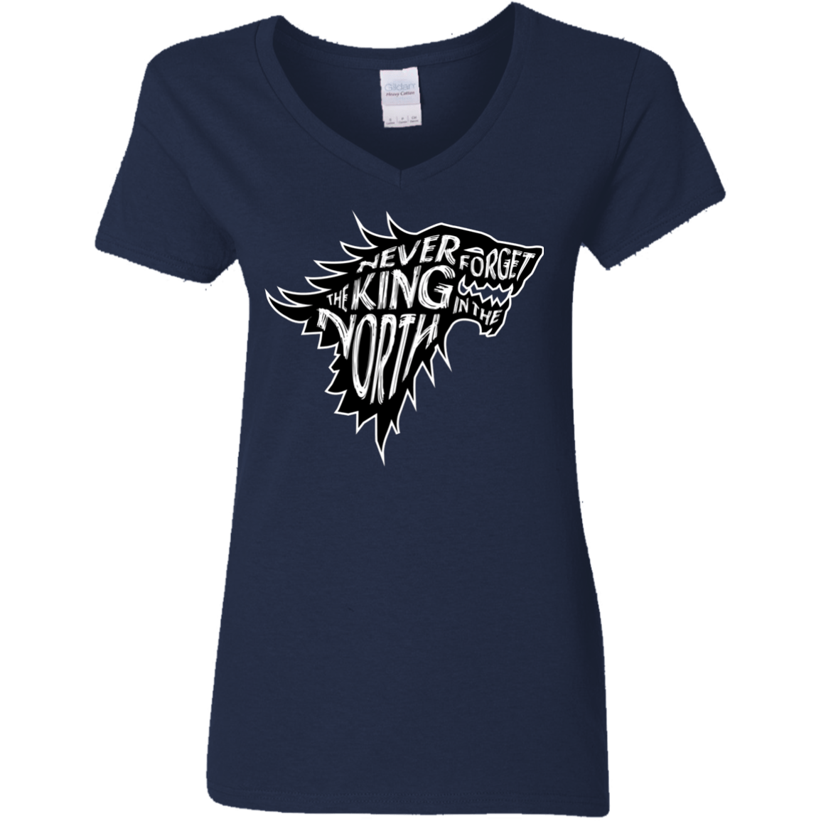 T-Shirts Navy / S Never Forget The King In The North Women's V-Neck T-Shirt