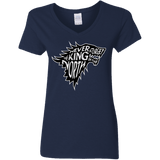 T-Shirts Navy / S Never Forget The King In The North Women's V-Neck T-Shirt