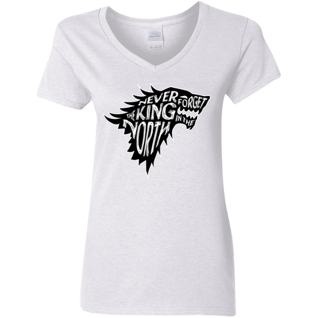 T-Shirts White / S Never Forget The King In The North Women's V-Neck T-Shirt