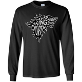 T-Shirts Black / YS Never Forget The King In The North Youth Long Sleeve T-Shirt