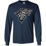T-Shirts Navy / YS Never Forget The King In The North Youth Long Sleeve T-Shirt