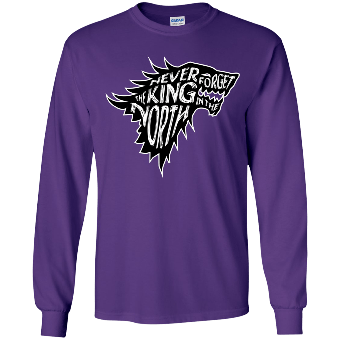 T-Shirts Purple / YS Never Forget The King In The North Youth Long Sleeve T-Shirt