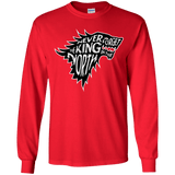 T-Shirts Red / YS Never Forget The King In The North Youth Long Sleeve T-Shirt