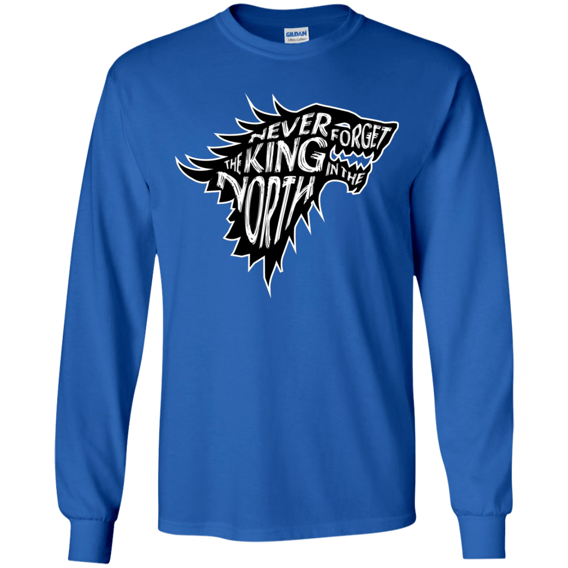 T-Shirts Royal / YS Never Forget The King In The North Youth Long Sleeve T-Shirt