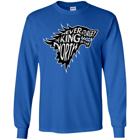 T-Shirts Royal / YS Never Forget The King In The North Youth Long Sleeve T-Shirt