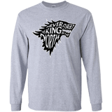 T-Shirts Sport Grey / YS Never Forget The King In The North Youth Long Sleeve T-Shirt