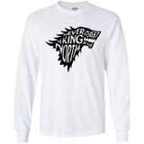 T-Shirts White / YS Never Forget The King In The North Youth Long Sleeve T-Shirt