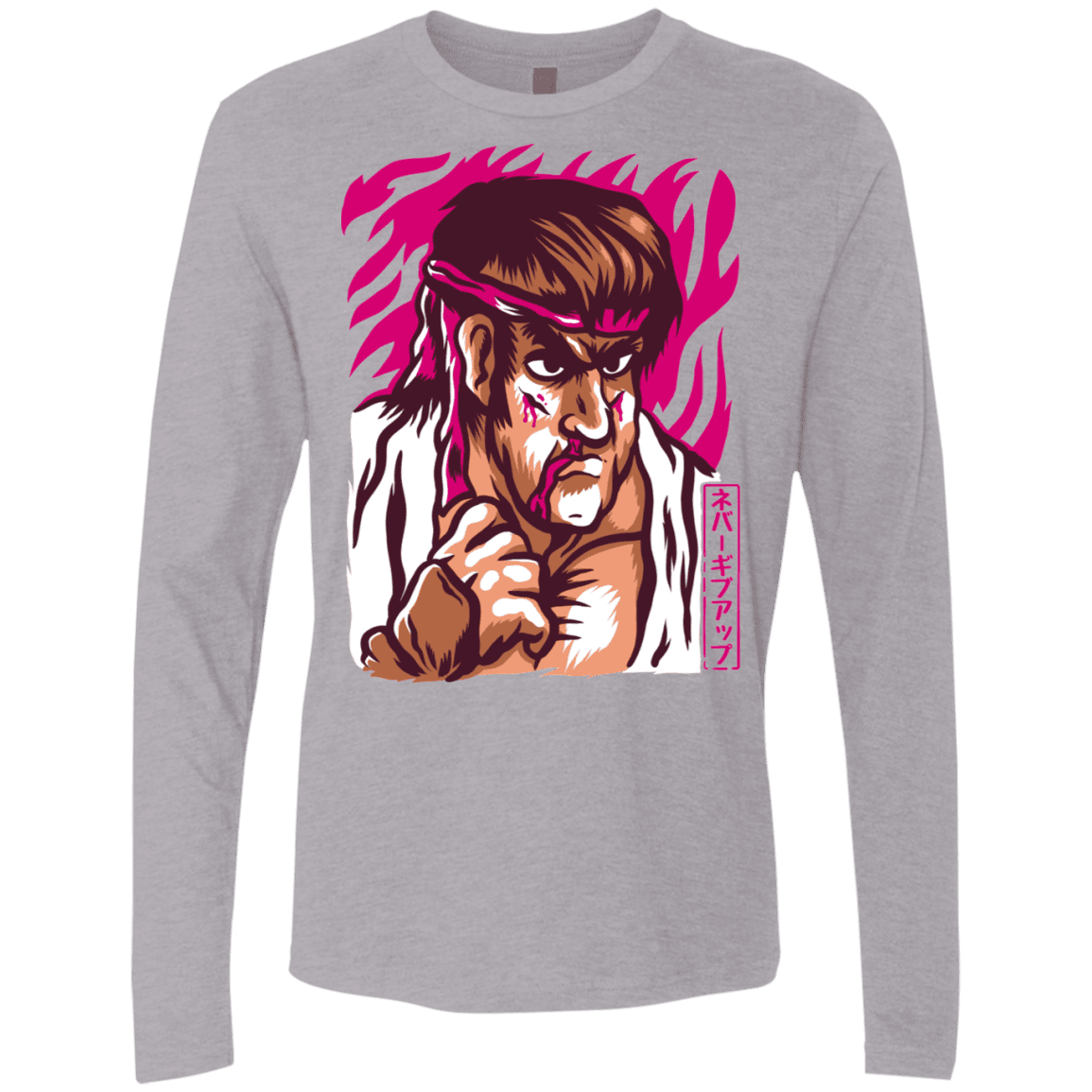 T-Shirts Heather Grey / S Never Give Up Men's Premium Long Sleeve