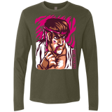 T-Shirts Military Green / S Never Give Up Men's Premium Long Sleeve